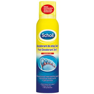 Scholl, dezodorant do stóp 3w1, ochrona przeciwgrzybiczna, 150 ml Scholl, dezodorant do stóp 3w1, ochrona przeciwgrzybiczna, 150 ml - zdjęcie produktu