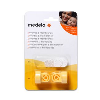 Medela, zestaw części zamiennych do laktatorów, 2 zaworki + 6 membranek USZKODZONE OPAKOWANIE - zdjęcie produktu