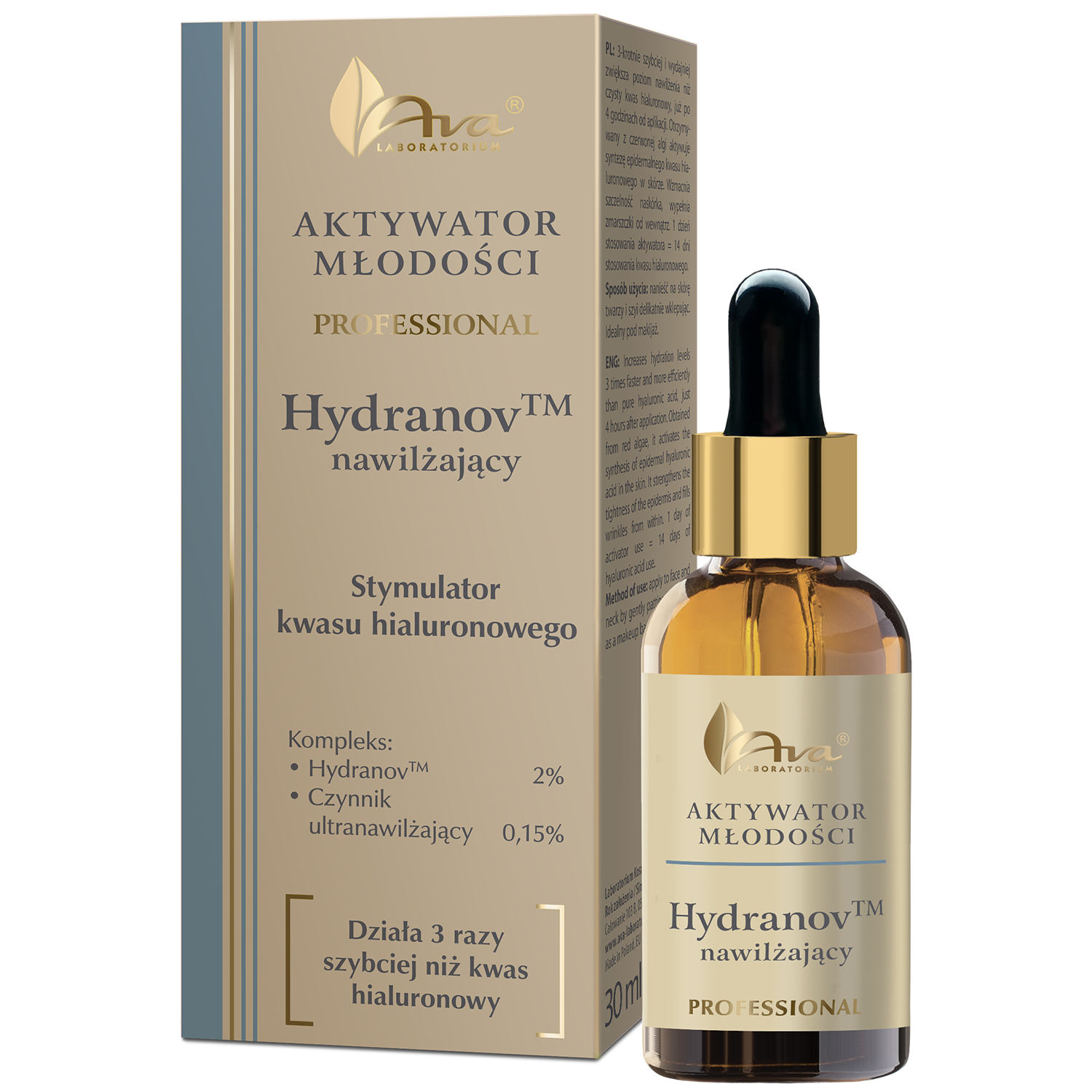 Nieznana Ava Aktywator Młodości Hydranov, epidermalny kwas hialuronowy, serum 30 ml