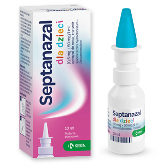 SeptaNazal dla dzieci (0,5 mg + 50 mg)/ ml, aerozol do nosa, od 2 do 6 lat, 10 ml - zdjęcie produktu