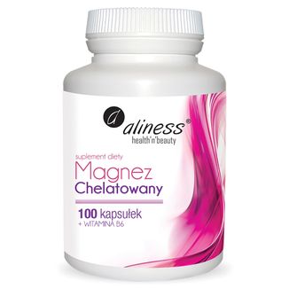 Aliness Magnez Chelatowany + Witamina B6, 100 kapsułek - zdjęcie produktu