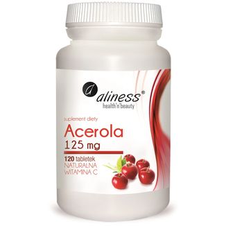 Aliness Acerola Naturalna Witamina C 125 mg, 120 tabletek - zdjęcie produktu