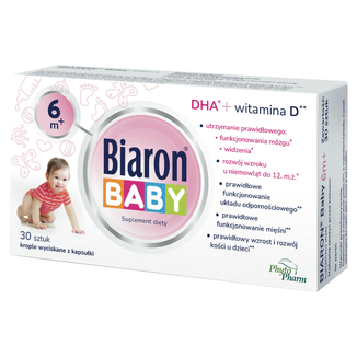 Biaron Baby 6m+, dla dzieci powyżej 6 miesiąca, 30 kapsułek twist-off - zdjęcie produktu
