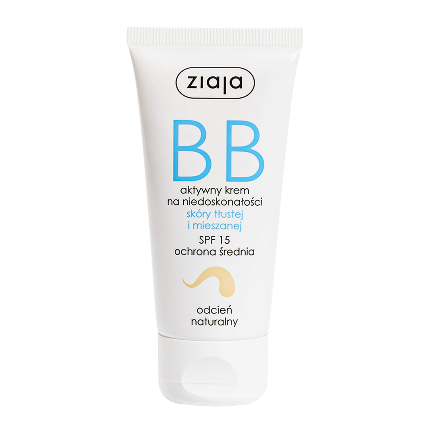 Nieznana Ziaja BB, aktiv Creme gegen Unreinheiten, Haut fettig und Mischhaut, Farbton natürlich, 50 ml