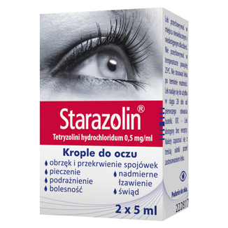 Starazolin 0,5 mg/ ml, krople do oczu, 2x5 ml USZKODZONE OPAKOWANIE - zdjęcie produktu