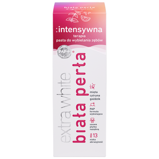 Biała Perła Extra White, wybielająca pasta do zębów, Intensywna Terapia, 75 ml USZKODZONE OPAKOWANIE Biała Perła Extra White, wybielająca pasta do zębów, Intensywna Terapia, 75 ml USZKODZONE OPAKOWANIE - zdjęcie produktu