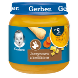 Gerber Zupka, jarzynowa z królikiem, po 5 miesiącu, 125 g KRÓTKA DATA Gerber Zupka, jarzynowa z królikiem, po 5 miesiącu, 125 g KRÓTKA DATA - miniaturka zdjęcia produktu