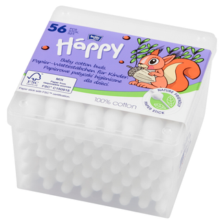 Bella Baby Happy, papierowe patyczki higieniczne dla dzieci, 56 sztuk - zdjęcie produktu