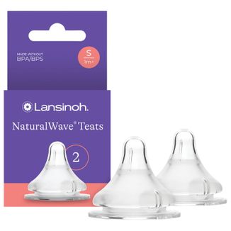 Lansinoh NaturalWave, smoczek do butelki, silikonowy, S wolny przepływ, od 1 miesiąca, 2 sztuki - zdjęcie produktu