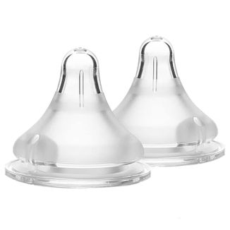 Lansinoh NaturalWave, smoczek do butelki, silikonowy, M średni przepływ, od 3 miesiąca, 2 sztuki USZKODZONE OPAKOWANIE - zdjęcie produktu