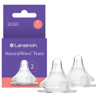 Lansinoh NaturalWave, smoczek do butelki, silikonowy, F szybki przepływ, od 6 miesiąca, 2 sztuki Lansinoh NaturalWave, smoczek do butelki, silikonowy, F szybki przepływ, od 6 miesiąca, 2 sztuki - zdjęcie produktu
