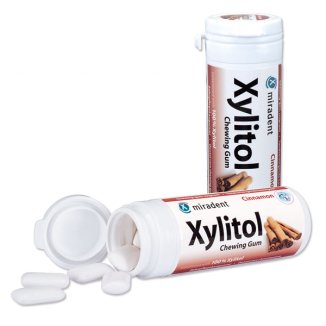 Miradent Xylitol, guma do żucia z ksylitolem, smak cynamonowy, 30 sztuk - zdjęcie produktu