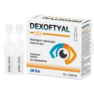 Dexoftyal UD, nawilżające i regenerujące krople do oczu, 0,35 ml x 10 minimsów - zdjęcie produktu