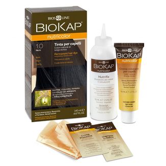 Biokap Nutricolor, farba koloryzująca do włosów, 1.0 czarny, 140 ml USZKODZONE OPAKOWANIE - zdjęcie produktu