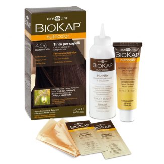 Biokap Nutricolor, farba koloryzująca do włosów, 4.06 kawowy brąz, 140 ml - zdjęcie produktu