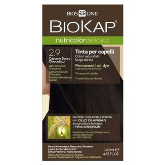 Biokap Nutricolor Delicato, farba koloryzująca do włosów, 2.9 ciemny czekoladowy kasztan, 140 ml USZKODZONE OPAKOWANIE Biokap Nutricolor Delicato, farba koloryzująca do włosów, 2.9 ciemny czekoladowy kasztan, 140 ml USZKODZONE OPAKOWANIE - zdjęcie produktu