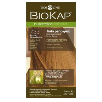 Biokap Nutricolor Delicato, farba koloryzująca do włosów, 7.33 pozłacany blond, 140 ml - zdjęcie produktu