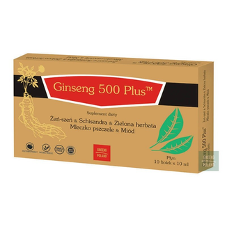Ginseng 500 Plus, płyn, 10 ml x 10 fiolek  - zdjęcie produktu