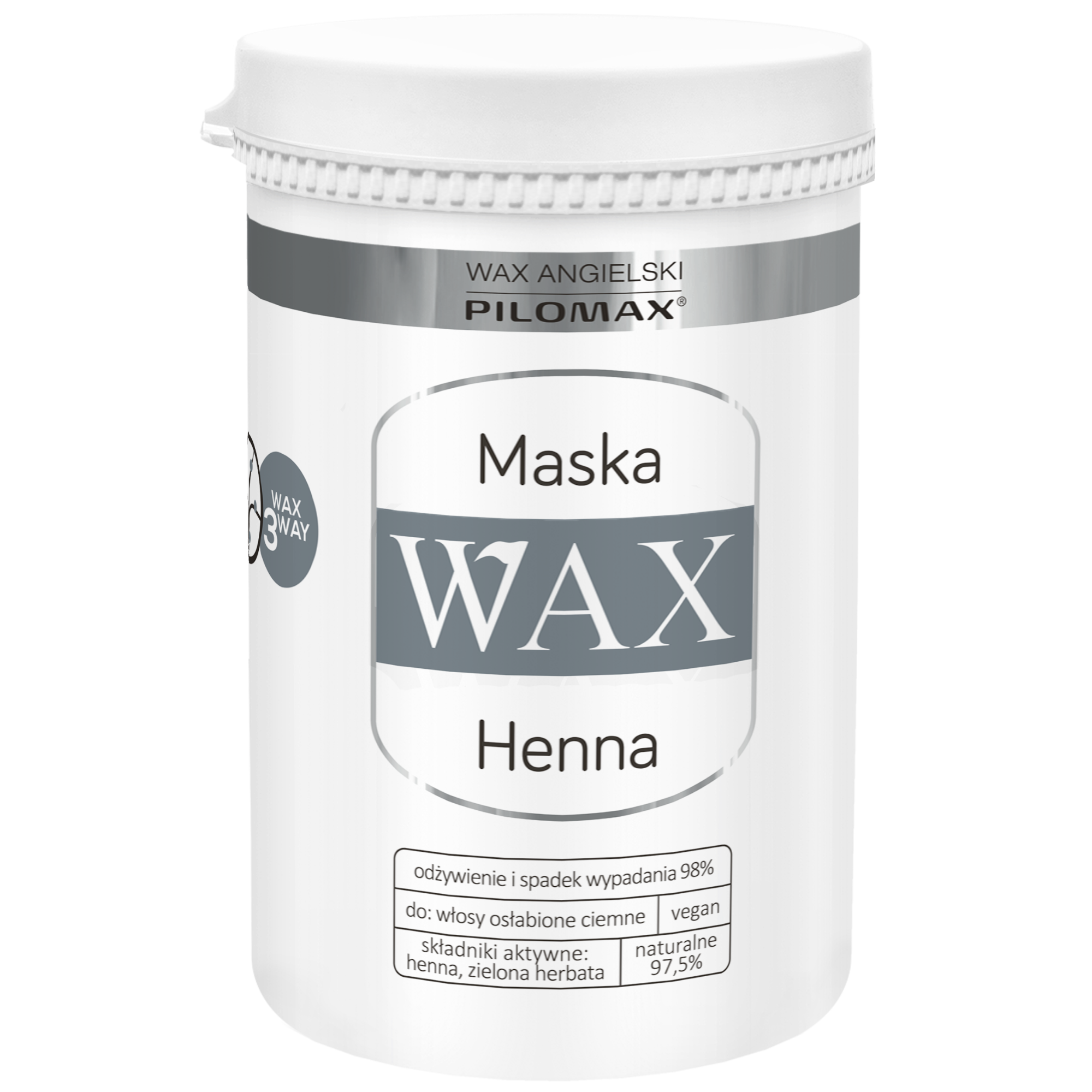 Nieznana WAX Pilomax Natur Classic, Henna, maska regenerująca do włosów ciemnych i skóry głowy, 480 ml