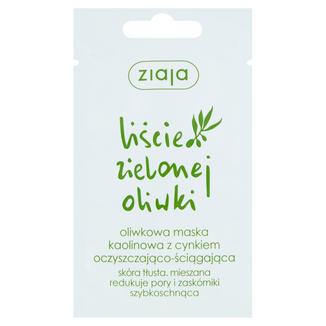 Ziaja Liście Zielonej Oliwki, maska kaolinowa z cynkiem, oczyszczająco-ściągająca, 7 ml - zdjęcie produktu