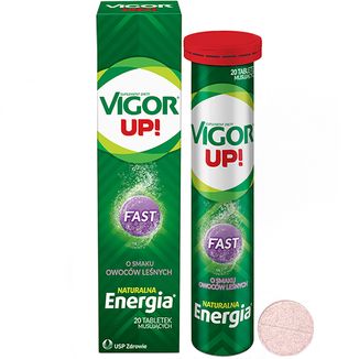 Vigor Up! Fast, smak owoców leśnych, 20 tabletek musujących - zdjęcie produktu