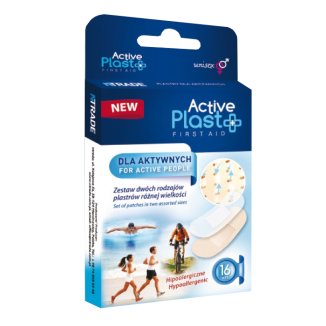 Plastry ActivePlast Firstaid, dla aktywnych, hipoalergiczne, 16 sztuk - zdjęcie produktu