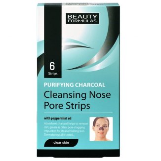 Beauty Formulas, paski na nos głęboko oczyszczające z aktywnym węglem, 6 sztuk - zdjęcie produktu