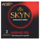 Unimil Skyn Intense Feel, prezerwatywy nielateksowe z wypustkami, 3 sztuki - miniaturka zdjęcia produktu