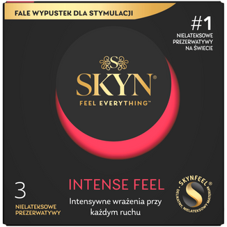 Unimil Skyn Intense Feel, prezerwatywy nielateksowe z wypustkami, 3 sztuki - zdjęcie produktu