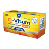 D-Vitum Forte 1000 j.m., witamina D dla dorosłych i dzieci powyżej 6 roku, 120 kapsułek - miniaturka zdjęcia produktu