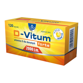 D-Vitum Forte 2000 j.m, 120 kapsułek KRÓTKA DATA - zdjęcie produktu