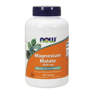 Now Foods Magnesium Malate 1000 mg, jabłczan magnezu, 180 tabletek - zdjęcie produktu