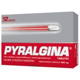 Pyralgina 500 mg, 12 tabletek - miniaturka zdjęcia produktu