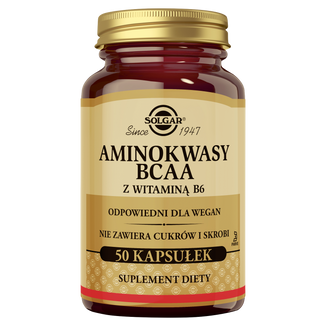 Solgar Aminokwasy BCAA z Witaminą B6, 50 kapsułek - zdjęcie produktu