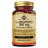 Solgar L-Arginina, 500 mg, 50 kapsułek roślinnych - miniaturka zdjęcia produktu