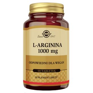 Solgar L-Arginina 1000 mg, 90 tabletek - zdjęcie produktu