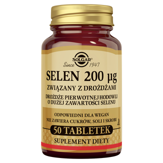 Solgar Selen 200 µg, 50 tabletek - zdjęcie produktu