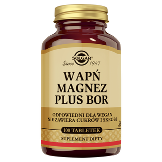 Solgar Wapń, Magnez, Bor, 100 tabletek - zdjęcie produktu