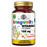 Solgar Kanguwity Witamina C 100 mg, smak pomarańczowy, 90 pastylek do ssania - miniaturka zdjęcia produktu