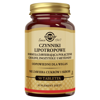 Solgar Czynniki Lipotropowe, 50 tabletek - zdjęcie produktu