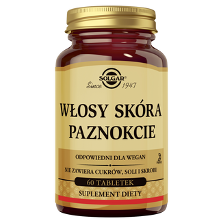 Solgar Włosy, Skóra, Paznokcie, 60 tabletek - zdjęcie produktu