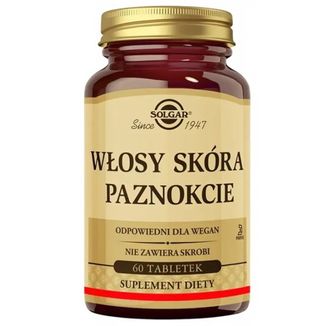 Solgar Włosy, Skóra, Paznokcie, 60 tabletek - zdjęcie produktu