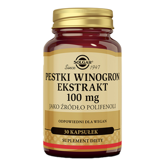 Solgar Pestki Winogron Ekstrakt, 30 kapsułek KRÓTKA DATA - zdjęcie produktu