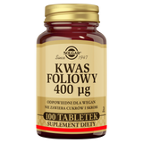 Solgar Kwas foliowy 400 µg, 100 tabletek Solgar Kwas foliowy 400 µg, 100 tabletek - miniaturka zdjęcia produktu