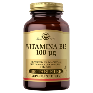 Solgar Witamina B12 100 µg, 100 tabletek - zdjęcie produktu