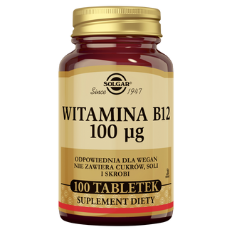 Solgar Witamina B12 100 µg, 100 tabletek - zdjęcie produktu