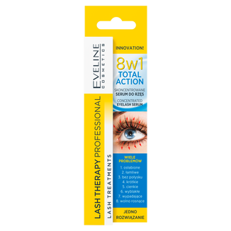 Eveline Cosmetics Lash Therapy Professional, skoncentrowane serum do rzęs Total Action 8w1, 10 ml USZKODZONE OPAKOWANIE - zdjęcie produktu