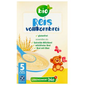 Lebenswert Bio Kaszka ryżowa, pełnoziarnista, bezmleczna, bezglutenowa, po 5 miesiącu, 225 g - zdjęcie produktu