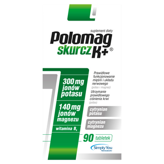 Polomag K+, 90 tabletek USZKODZONE OPAKOWANIE Polomag K+, 90 tabletek USZKODZONE OPAKOWANIE - zdjęcie produktu