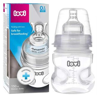 Lovi Medical+, butelka antykolkowa ze smoczkiem dynamicznym, mini, od urodzenia, 150 ml USZKODZONE OPAKOWANIE - zdjęcie produktu
